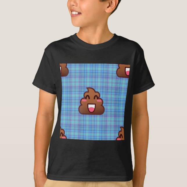plaid poop emoji T-Shirt (Front)