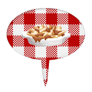 plaid poutine cake topper