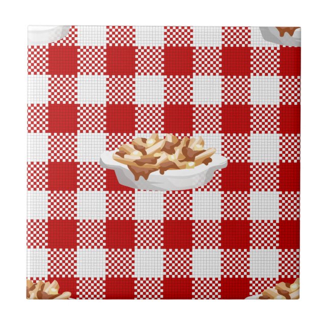 plaid poutine ceramic tile (Front)