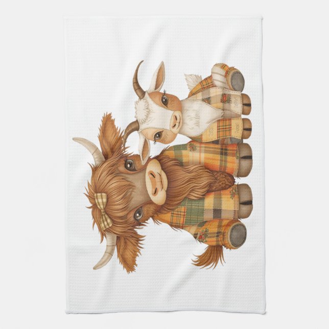 Plaid & Precious Pals Kitchen Towel (Vertical)