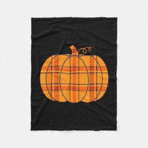 Plaid pumpkin halloween thanksgiving fall decor fleece blanket