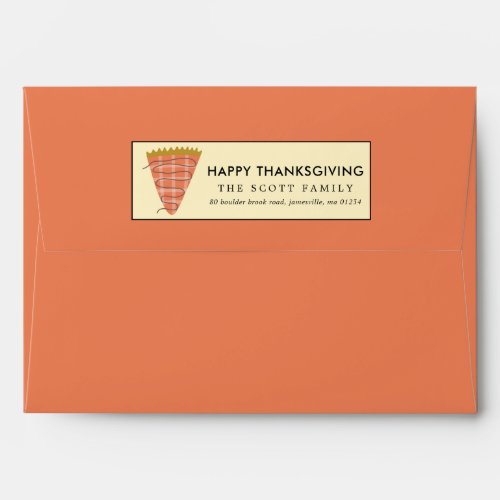 Plaid Pumpkin Pie Happy Thanksgiving Envelope