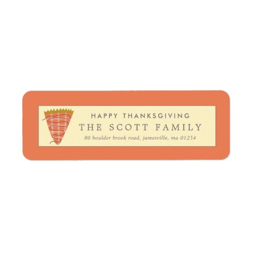 Plaid Pumpkin Pie Happy Thanksgiving Label