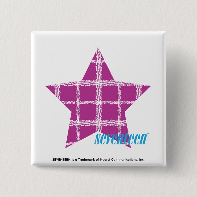 Plaid Purple 3 Pinback Button (Front)