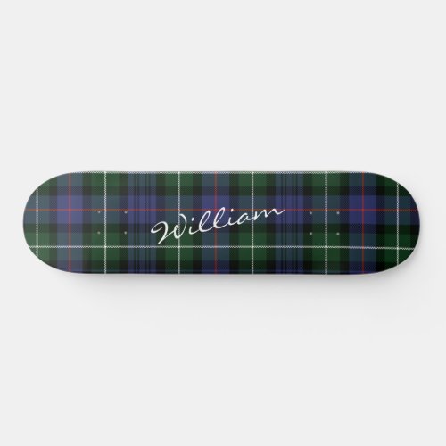 Plaid Purple Green Tartan McKenzie Personalized Skateboard