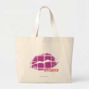 Plaid Purple Large Tote Bag