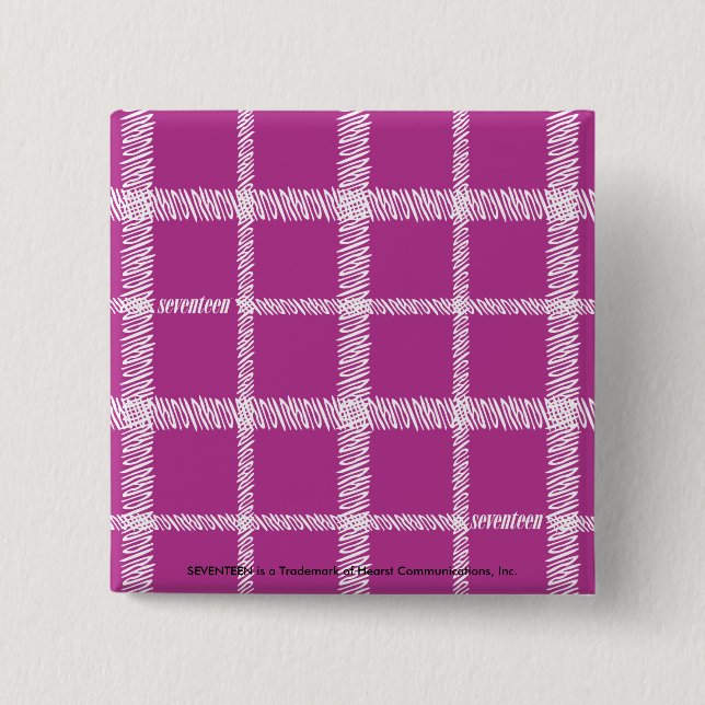 Plaid Purple Pinback Button (Front)