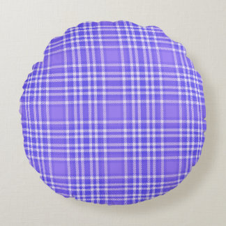 Plaid Purple Simple Round Throw Pillow
