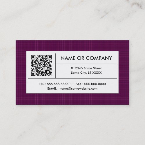 plaid QR code Business Cards