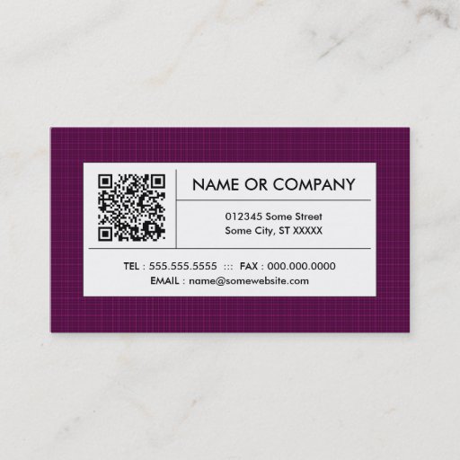 Customizable plaid QR code Business Cards