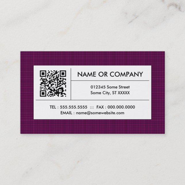 plaid QR code Business Card (Front)