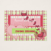 Plaid Raspberry  Sweet 16 Birthday Photo Cards (Back)