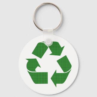 plaid recycle keychain