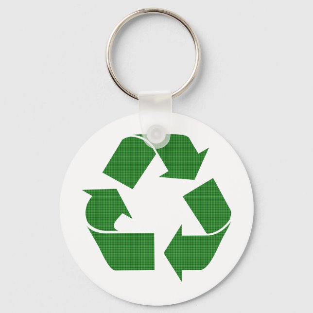 plaid recycle keychain (Front)