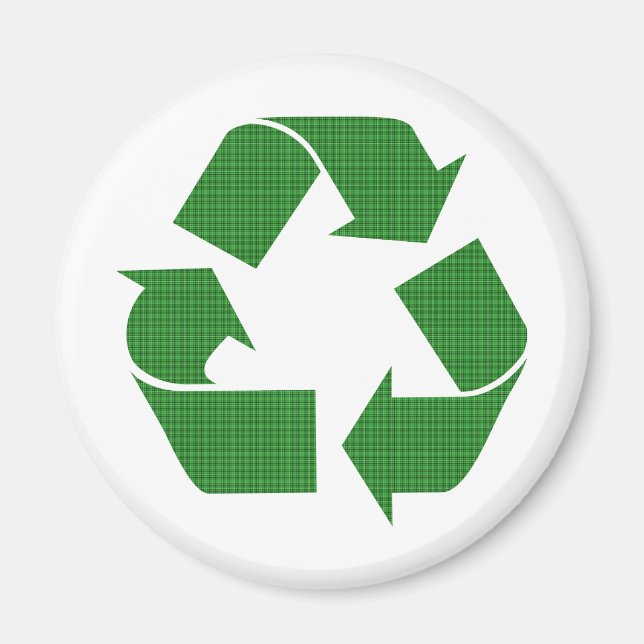 plaid recycle magnet (Front)