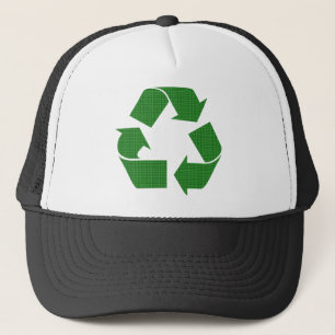 plaid recycle trucker hat