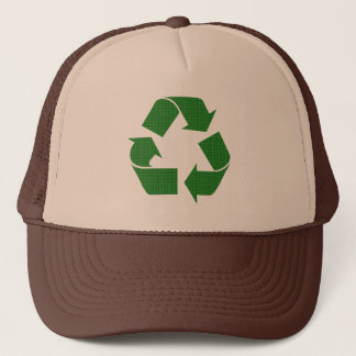 plaid recycle trucker hat