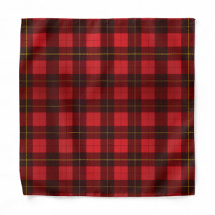 Plaid Red Black Elegant Rustic Tartan Bandana