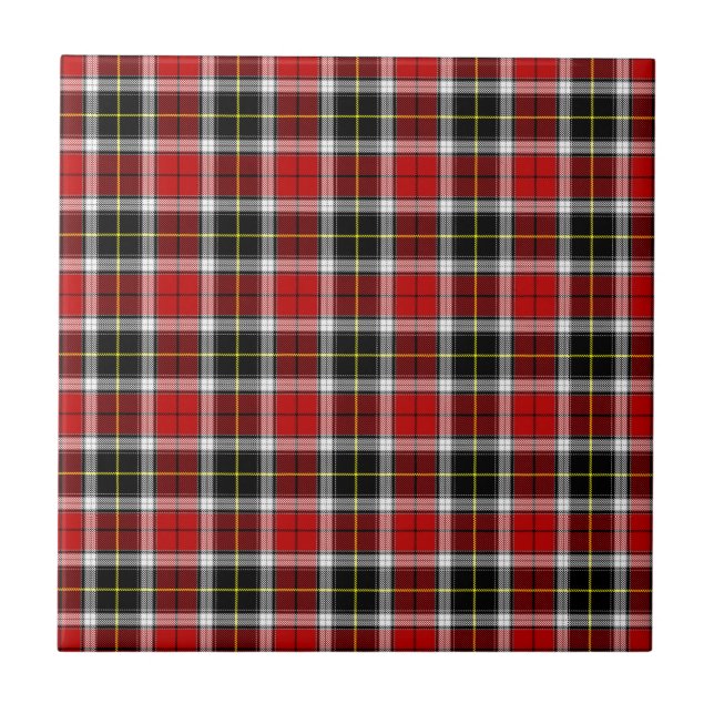 Plaid Red Brown Checks Pattern-52626 Ceramic Tile (Front)
