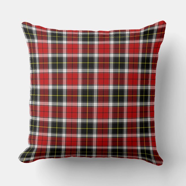 Plaid Red Brown Checks Pattern-52626 Throw Pillow (Front)