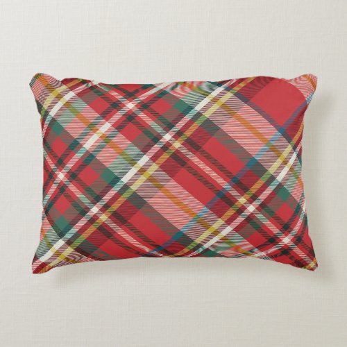 Plaid Red Check Elegant Farmhouse Accent Pillow