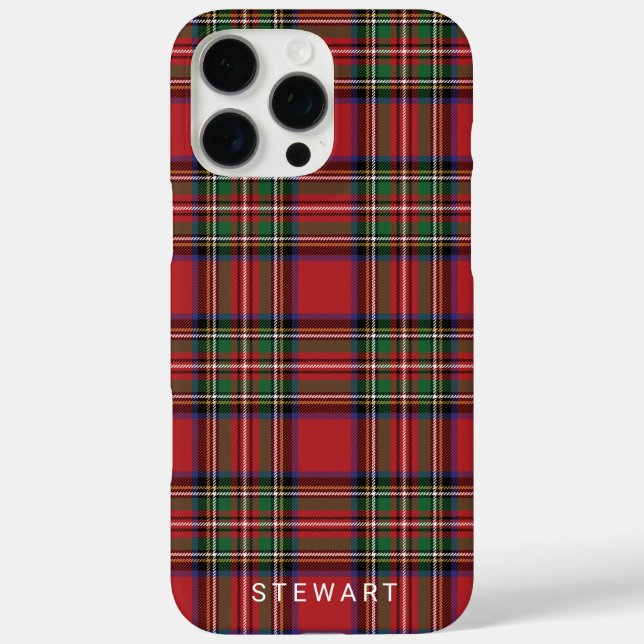 Plaid Red Checkered Country Stewart Tartan Case-Mate iPhone Case (Back)