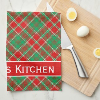 Plaid Red Green And White Christmas Kitchen Towel