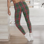 Plaid Red Green Check Pattern Tartan Leggings<br><div class="desc">Upgrade your traditional winter wardrobe with these bold,  colorful,  and quality Scottish clan MacCulloch tartan plaid leggings. Great for the holidays and perfect for winter activities,  training,  or workouts</div>