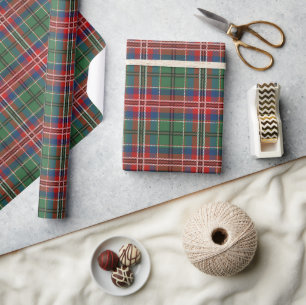 Plaid Red Green Christmas Holidays Rustic Tartan Wrapping Paper
