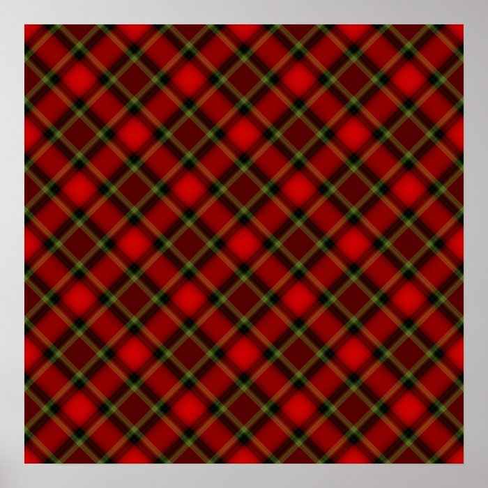 Plaid Red Green Poster