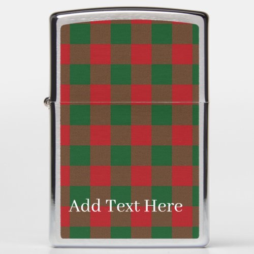 Plaid Red  Green Zippo Lighter