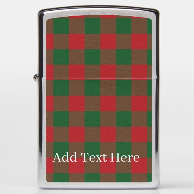 Plaid Red & Green Zippo Lighter (Front)