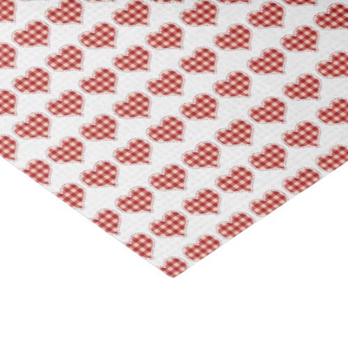 Plaid Red Hearts Pattern Tissue Paper