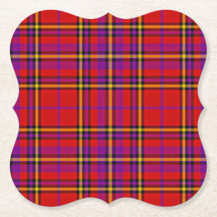 Plaid Red Tartan Swahili Checkered Pattern-54813 Paper Coaster