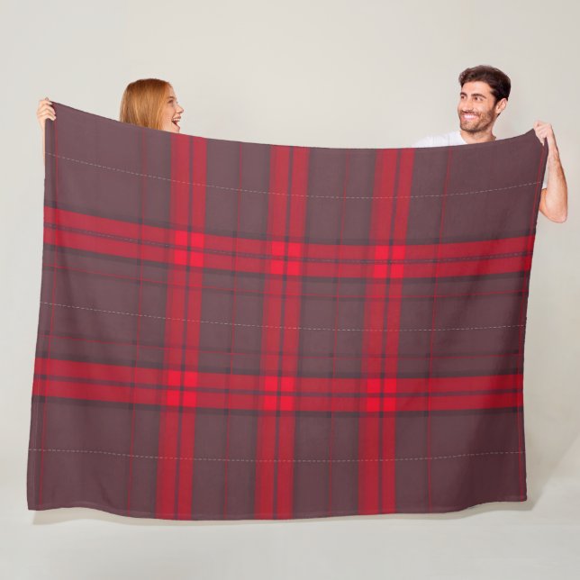 Plaid Red Traditional Tartan Modern Collection Fleece Blanket (In Situ)