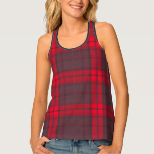 Plaid Red Traditional Tartan Modern Collection Tank Top