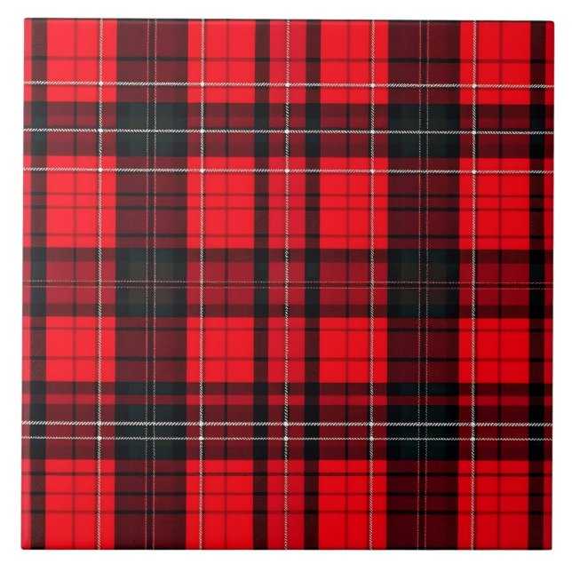 Plaid Red Traditional Tartan Popular Collection Ceramic Tile (Front)