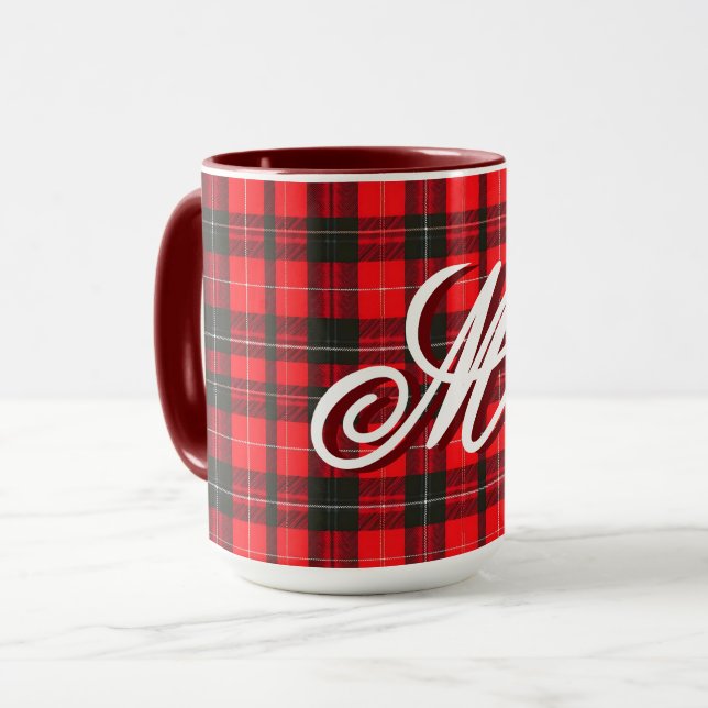 Plaid Red Traditional Tartan Trendy Collection Mug (Front Left)