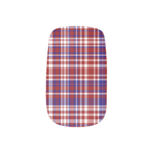 Plaid,Red White Blue 01-Minx Nails Minx Nail Art