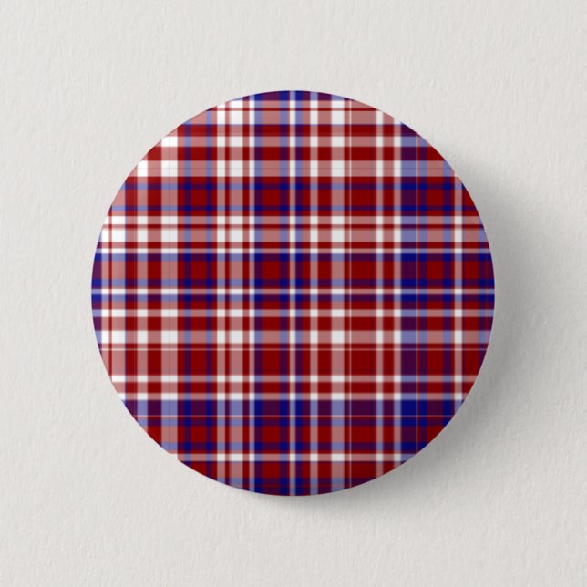 Plaid,Red,White,Blue Coll. 01-BUTTON Button (Front)