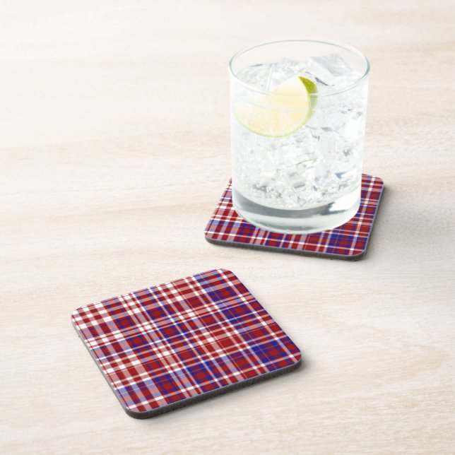 Plaid,Red,White,Blue Coll. 01-COASTERS Coaster (Right Side)