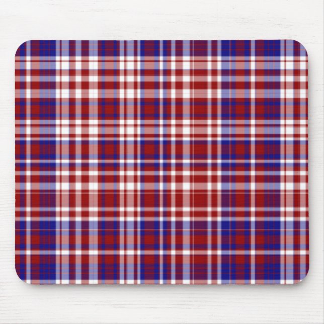 Plaid,Red,White,Blue Coll. 01-MOUSEPAD Mouse Pad (Front)