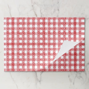 Plaid red & white lace pattern Christmas placemats