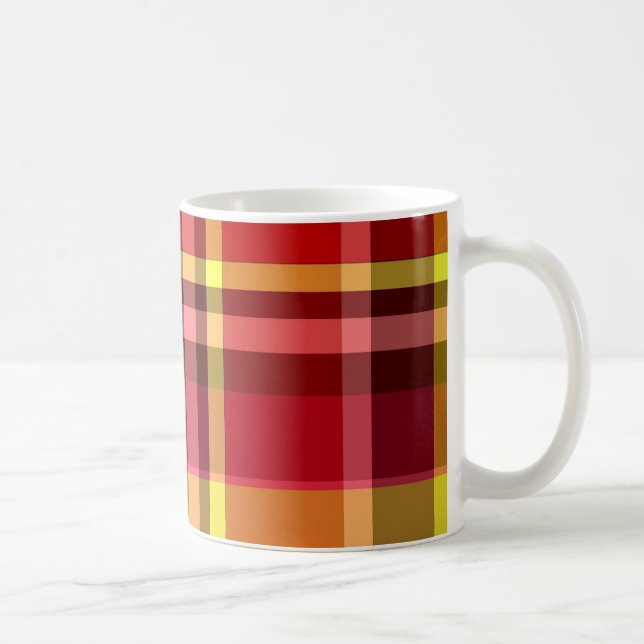 Plaid Red Yellow Coffee Mug (Right)