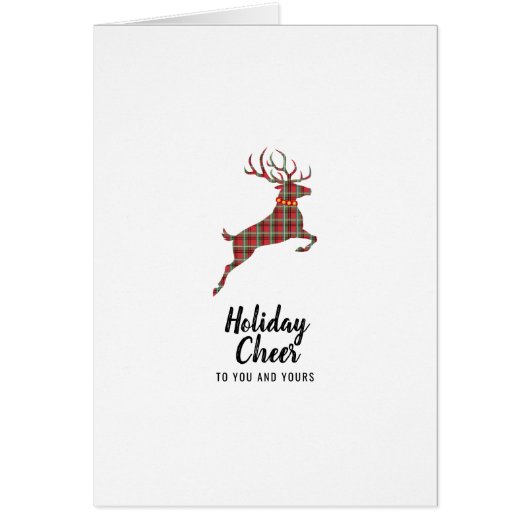Plaid Reindeer Holiday Cheer Cards (Front)