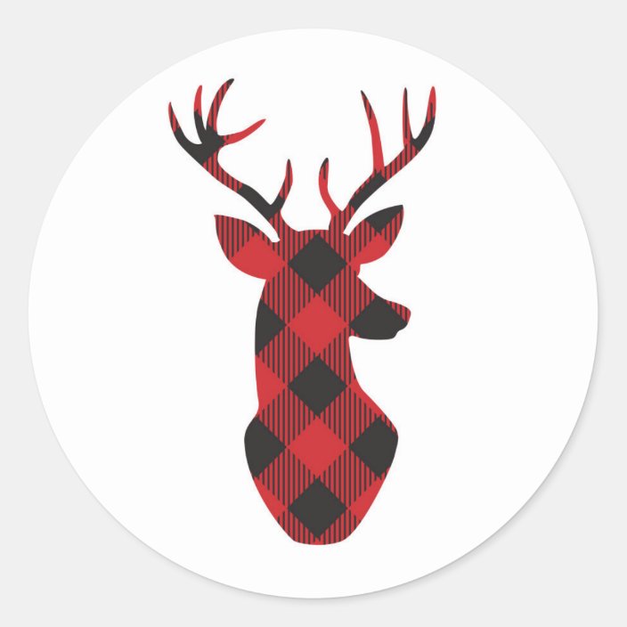 Download Plaid Reindeer Stickers Zazzle Com