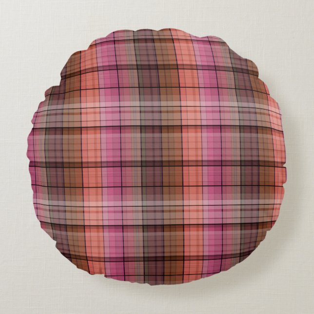Plaid Round Pillow (Front)