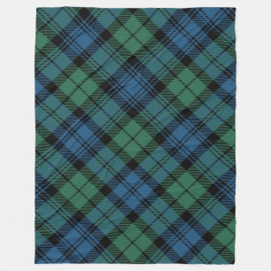 Plaid Rustic Blue Green Campbell Tartan Fleece Blanket