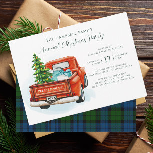 Plaid Rustic Christmas Party Tartan Invitation
