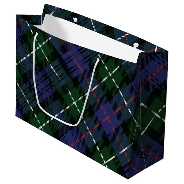 Plaid Rustic Elegant Clan MacKenzie Tartan Large Gift Bag (Front Angled)